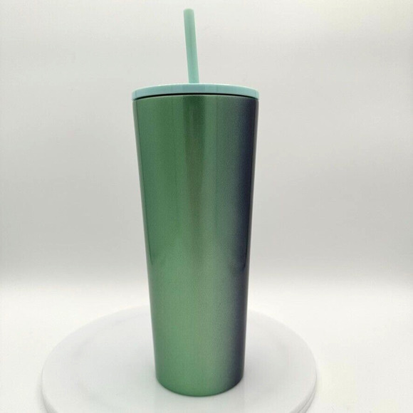 New Starbucks Holiday 2020 Venti Stainless Steel Cold Tumbler Purple Green Beach - Picture 3 of 7